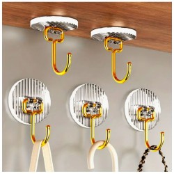 Set of 5 Golden Acrylic Hooks – Modern Wall Key & Towel Holders Set of 5 Golden Acrylic Hooks – Modern Wall Key & Towel Holders