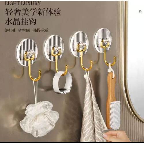 Set of 5 Golden Acrylic Hooks – Modern Wall Key & Towel Holders Set of 5 Golden Acrylic Hooks – Modern Wall Key & Towel Holders