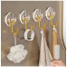 Set of 5 Golden Acrylic Hooks – Modern Wall Key & Towel Holders