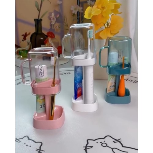Adjustable Toothbrush Holder With Gargle Cup – Bathroom Organizer