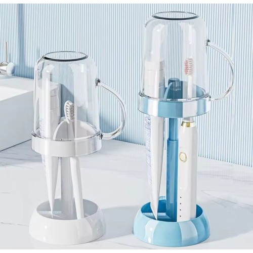 Adjustable Toothbrush Holder With Gargle Cup – Bathroom Organizer