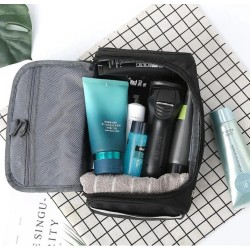 Portable Waterproof Hanging Cosmetic Bag – Travel Toiletry Organizer (Black