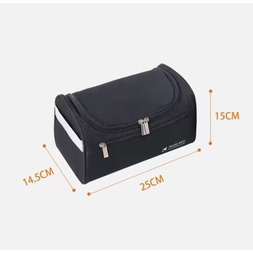Portable Waterproof Hanging Cosmetic Bag – Travel Toiletry Organizer (Black