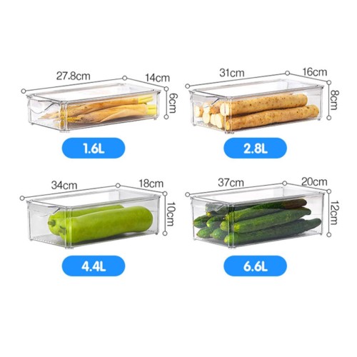 4pcs Stackable Acrylic Fridge Organizer Bins with Lids 4pcs Stackable Acrylic Fridge Organizer Bins with Lids