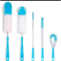 Long Bottle Brush Cleaner – 5 Pcs Set for Thermos, Wine & Sports Bottles