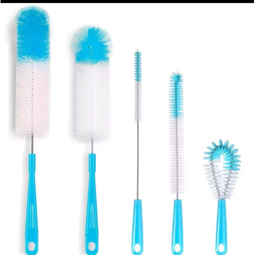 Long Bottle Brush Cleaner – 5 Pcs Set for Thermos, Wine & Sports Bottles