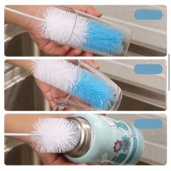 Long Bottle Brush Cleaner – 5 Pcs Set for Thermos, Wine & Sports Bottles