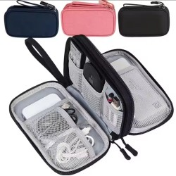 Travel Cable Organizer Bag - Waterproof, Double-Layered Pouch