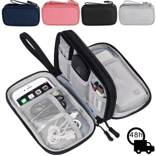 Travel Cable Organizer Bag - Waterproof, Double-Layered Pouch Travel Cable Organizer Bag - Waterproof, Double-Layered Pouch