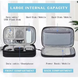 Travel Cable Organizer Bag - Waterproof, Double-Layered Pouch