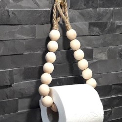 Creative Natural Wood Beaded Toilet Paper Roll Holder Creative Natural Wood Beaded Toilet Paper Roll Holder