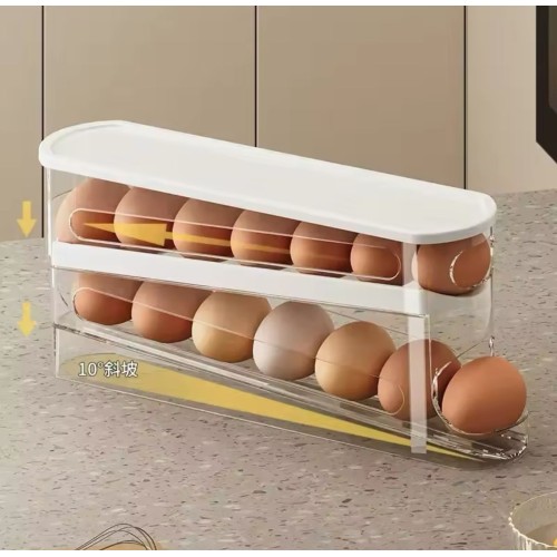 Double Layer Rolling Egg Dispenser – Space-Saving
