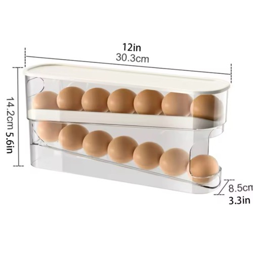 Double Layer Rolling Egg Dispenser – Space-Saving