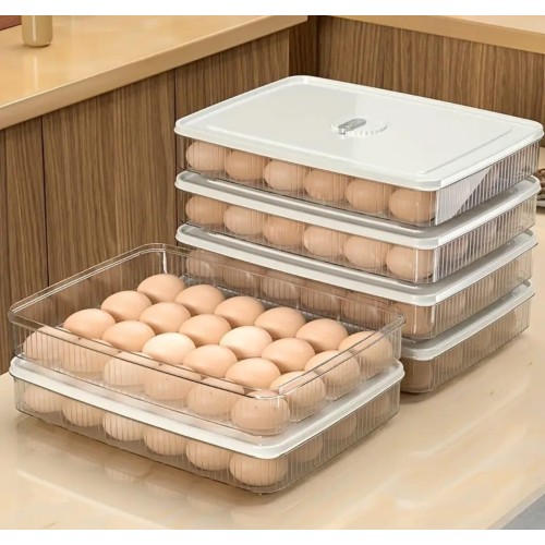 24 Grid Egg Holder – Stackable & Fridge-Friendly 24 Grid Egg Holder – Stackable & Fridge-Friendly