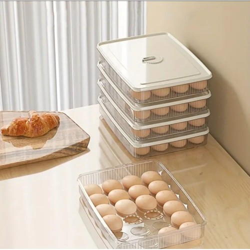 24 Grid Egg Holder – Stackable & Fridge-Friendly 24 Grid Egg Holder – Stackable & Fridge-Friendly