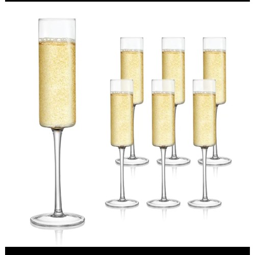 Elegant Crystal Champagne Flutes – Set of 6