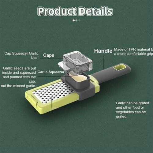 Manual Garlic Crusher & Vegetable Cutter – No Power Needed