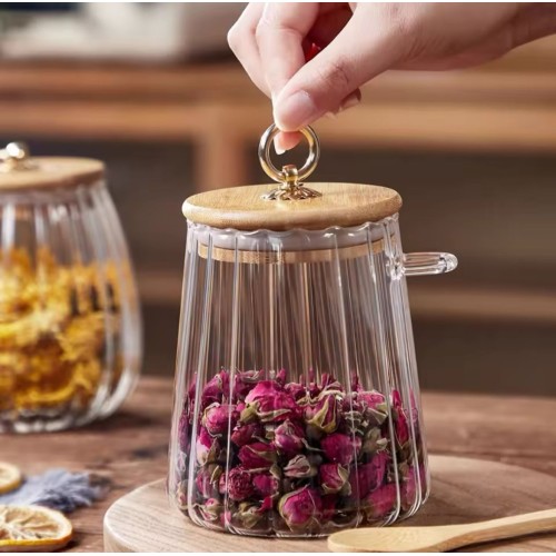 Glass Storage Jar with Bamboo Lid & Spoon – 500ml