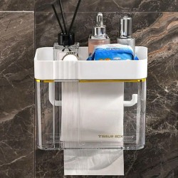 Luxury Wall-Mounted Tissue Box – Gold-Plated, Waterproof