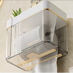 Luxury Wall-Mounted Tissue Box – Gold-Plated, Waterproof