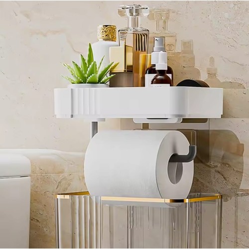 Luxury Wall-Mounted Tissue Box – Gold-Plated, Waterproof