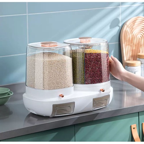 Rotatable Grain Storage Box – Multi-Compartment & Airtight Rotatable Grain Storage Box – Multi-Compartment & Airtight