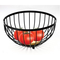 Heavy Fruit Basket with Bamboo Base – Black
