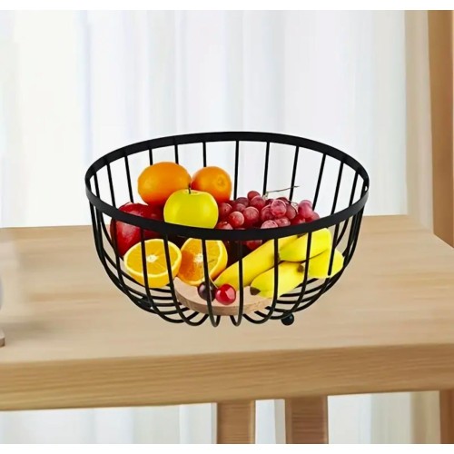 Heavy Fruit Basket with Bamboo Base – Black Heavy Fruit Basket with Bamboo Base – Black