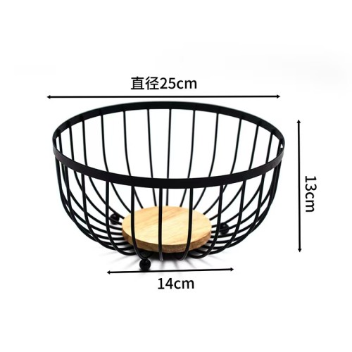 Heavy Fruit Basket with Bamboo Base – Black Heavy Fruit Basket with Bamboo Base – Black