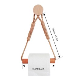 Bamboo Tissue Holder with Hemp Rope – Rustic Style