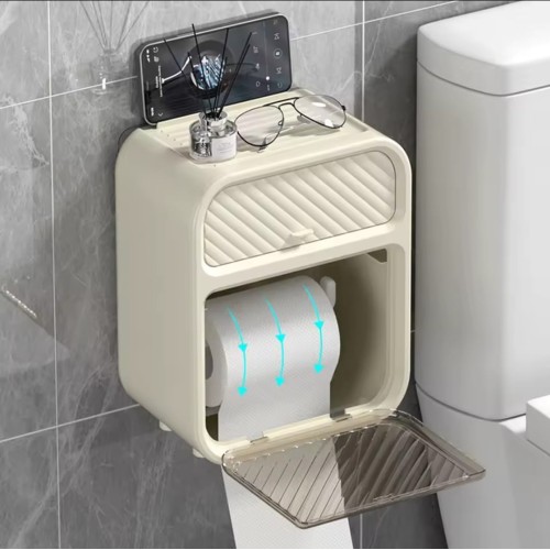 Wall-Mounted Tissue Box Holder – Space-Saving with Storage Wall-Mounted Tissue Box Holder – Space-Saving with Storage