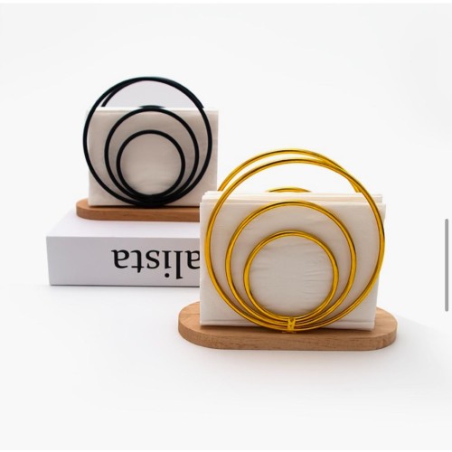 Metal Napkin Holder with Wooden Base – Elegant Design Metal Napkin Holder with Wooden Base – Elegant Design