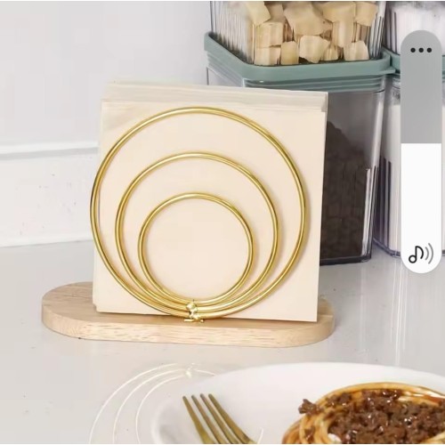 Metal Napkin Holder with Wooden Base – Elegant Design Metal Napkin Holder with Wooden Base – Elegant Design