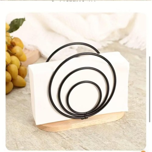 Metal Napkin Holder with Wooden Base – Elegant Design Metal Napkin Holder with Wooden Base – Elegant Design