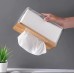 Nordic Minimalist Tissue Box with Bamboo Lid – Transparent Serviette Holder Nordic Minimalist Tissue Box with Bamboo Lid – Transparent Serviette Holder
