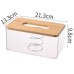 Nordic Minimalist Tissue Box with Bamboo Lid – Transparent Serviette Holder Nordic Minimalist Tissue Box with Bamboo Lid – Transparent Serviette Holder