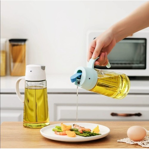 630ml Oil Can Dispenser – White with Blue Lid