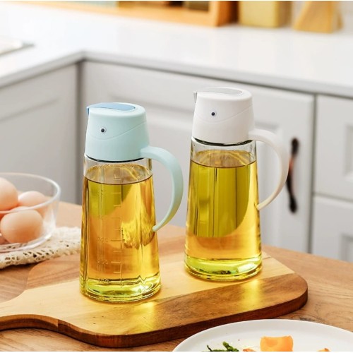 630ml Oil Can Dispenser – White with Blue Lid