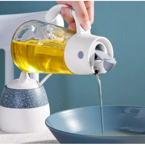 630ml Oil Can Dispenser – White with Blue Lid