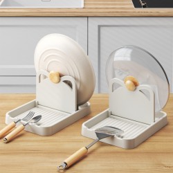Pot Lid Rack and Spoon Holder – Dual Function Kitchen Counter Organizer