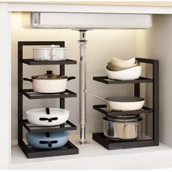 Under Sink Kitchen Storage Rack – Adjustable Organizer