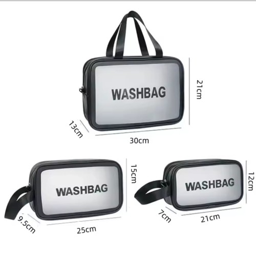 3pc Wash Bag Pouch Set – Wide Base Travel Organizer 3pc Wash Bag Pouch Set – Wide Base Travel Organizer