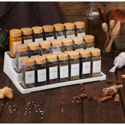 12PCS Glass Spice Jars with Bamboo Lid – 120ML Airtight Set 12PCS Glass Spice Jars with Bamboo Lid – 120ML Airtight Set