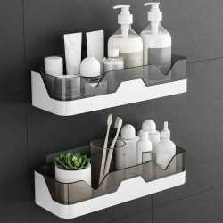 No-Drill Bathroom Shelf Organizer – Black Shower Rack