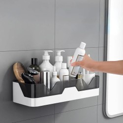 No-Drill Bathroom Shelf Organizer – Black Shower Rack