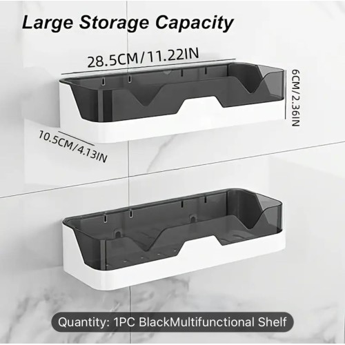 No-Drill Bathroom Shelf Organizer – Black Shower Rack No-Drill Bathroom Shelf Organizer – Black Shower Rack