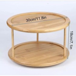 Bamboo Rotating Spice Rack – 360° Kitchen Organizer