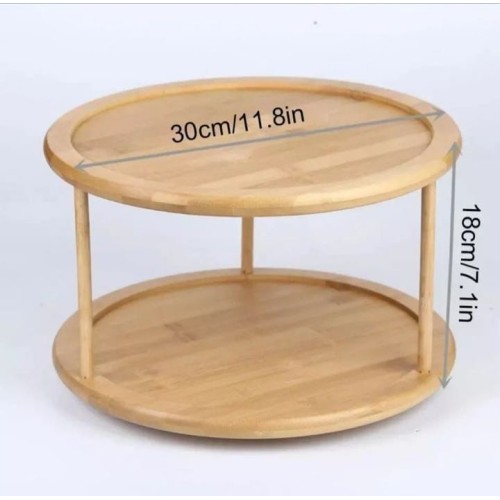 Bamboo Rotating Spice Rack – 360° Kitchen Organizer Bamboo Rotating Spice Rack – 360° Kitchen Organizer