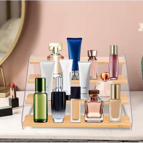 4-Tier Bamboo Acrylic Multipurpose Stand – Organizer & Display