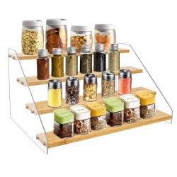 4-Tier Bamboo Acrylic Multipurpose Stand – Organizer & Display